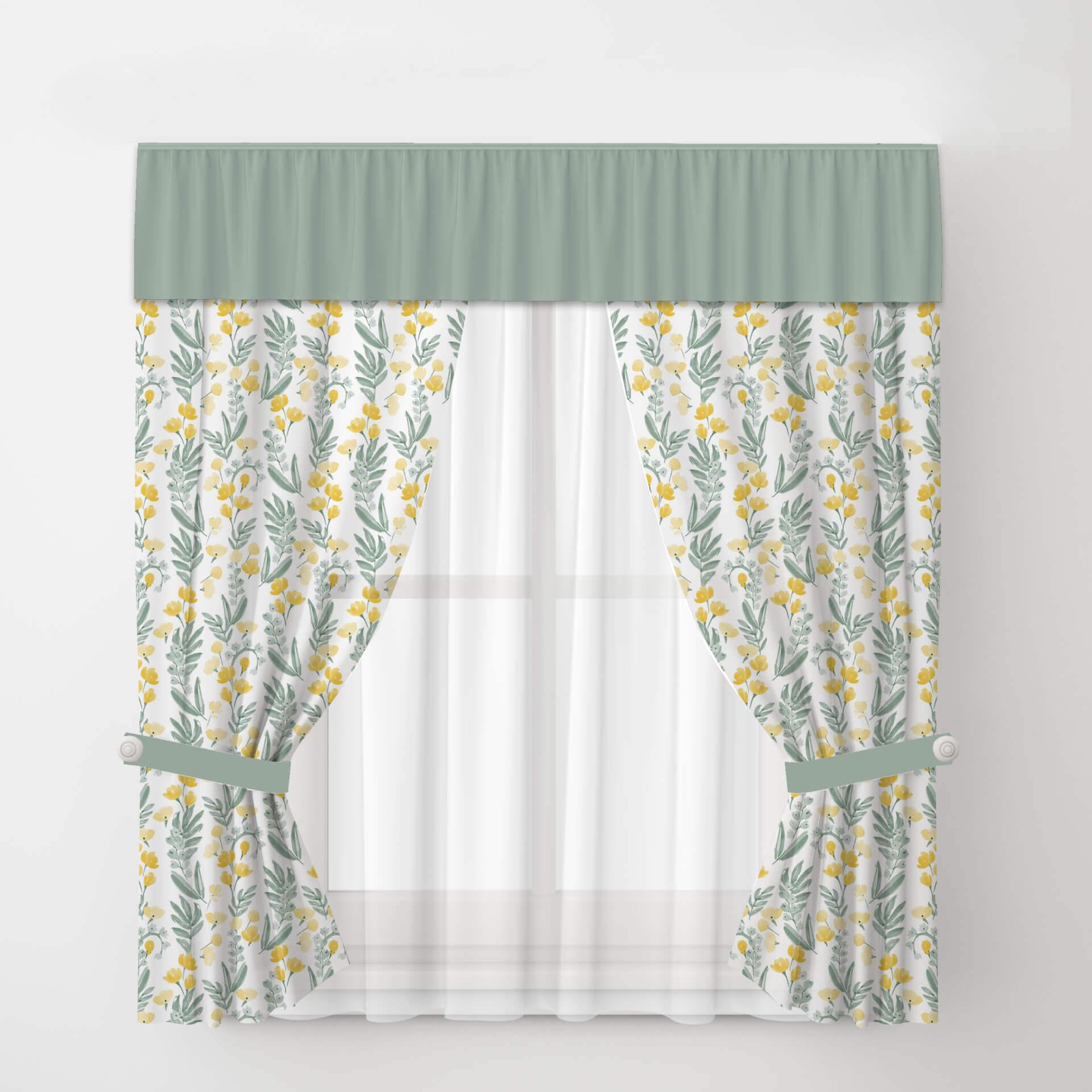 Print Polyester Customize Delicated Kitchen Curtain