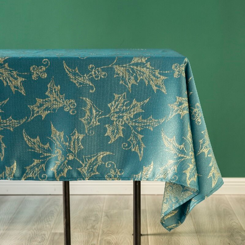 Hot Sale New Design Polyester Jacquard Christmas Tablecloth for Party & Kitchen Decoration