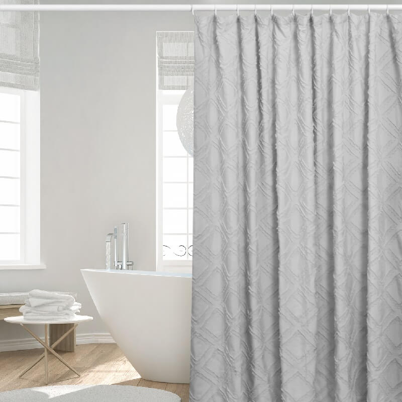 Hot Sale Polyester Solid Grace Simple Style Bathroom Shower Curtain